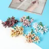 Fleurs décoratives 5 pièces tête d'orchidée en soie artificielle décoration de mariage cadeaux accessoires bricolage épingle à cheveux faux