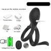 Sex Toy masseur vibrant double anneau de pénis vibrateur avec 7 anneaux de coq extensibles pour homme mâle et Couples jouer à la Prostate