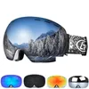 Ski Goggles Snapon Double Layer Lens PC Skiing Antifog UV400 Snowboard Men Women Eyewear case 230918