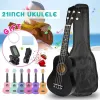 Mini ukulele de 21 polegadas, 4 cordas, ukulele colorido, mini guitarra, instrumento educacional musical, brinquedos para crianças, presente para iniciantes