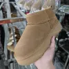 Inverno botas feias designer mulheres austrália ultra mini botas mostarda semente tazz plataforma chinelos de couro real deslizamento-em botas de pele tamanho 44