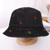 Wide Brim Hats Outdor Fisherman Hat Vintage Embroidered Women's Stylish Foldable Windproof Sun Protection For Ladies