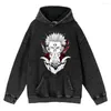 Felpe con cappuccio da uomo Anime Jujutsu Kaisen Felpa con cappuccio da uomo Wome Gojo Satoru Yuji Itadori Stampa Felpe vintage Pullover di cotone Felpa gotica