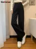 女子ジーンズcotvotee high for women closith blue black stried gree denim pantsズボンママジャンバギーフルレングス230918