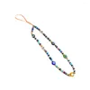 Charme pulseiras na moda grânulos coloridos corrente do telefone móvel anti-perdido artesanal acrílico cordão cinta para mulheres boho pulseira presentes jóias