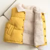 Gilet automne hiver garçons filles sans manches à capuche gilet veste dessin animé imprimé manteau enfants vêtements d'extérieur chauds 230918