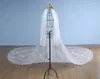 Bridal Veils Sequined Appliques Wedding Veil Long Cathedral Two Layer spets med Comb 2T Cover Face Bride