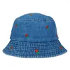 Wide Brim Hats Outdor Fisherman Hat Vintage Embroidered Women's Stylish Foldable Windproof Sun Protection For Ladies