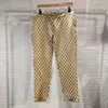 20SS France latest spring summer fashion Italy pant Golden brown Jacquard men women casual cotton Baseball triangle pants229K