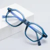 Blå ljusblockeringsglasögon Peekaboo Svartblå fyrkantiga glasögon Framkvinnor TR90 Acetat Anti Blue Light Glass för män Polygon Clear Lens Accessories 230918