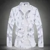 Men Shirts Long Sleeve Summer Print Shirt 2020 Mens Dress Shirts Casual Fashion White Blue Plus Size M- 4XL 5XL 6XL 7XL #3013256A