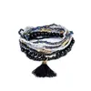 Charm Bracelets Bohemian Beach Mtilayer Crystal Beads Tassel Bangles For Women Gift Wrist Mala Bracelet Jewelry In Bk Drop Delivery Dhc6V