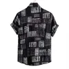 Funky Noir Hawaïen Aloha Chemise Pour Hommes 2021 D'été À Manches Courtes Décontracté Boutonné Chemises De Plage Pour Hommes Fête Vêtements De Vacances Men303T