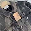 Katoen vrouwen jassen patchwork denim jassen letter lagen herfst winter ontwerper bovenkleding