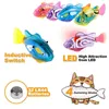 Nyhetsspel WaterActivated Electric Simulation Goldfish inducerade Luminescens Toys Pet Cat Training Fish Tank Decoration 230919