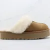 Tasman Slippers Nieuwe verschillende stijlen Leren binnenlaarzen Pluche halve pantoffels Mode Heren en Dames Katoenen pantoffels Bont Geïntegreerde snowboots Warme katoenen schoenen 35-45