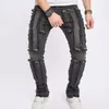 Jeans para hombres 2023 Diseño Slim Fit Straight Casual Street Style Patchwork Color Stretch Hip Hop Denim Pantalones para primavera verano