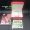 nouveau carré rouge pour ome boîte livret de montre étiquettes de cartes et papiers en anglais montres boîte originale intérieure extérieure hommes montre-bracelet box243O