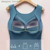 Women's Thermal Underwear Women Winter Velvet Padded Vest Thermal Underwear Camisole Warm Sling Vest Tops 2-in-1 Built-in Bra Undershirt Intimate L230919