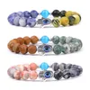 Charm Armband 8mm Frosted Natural Stone Armband Eye Hand Gemstone Crystal Healing Bangle Fashion Jewelry Drop Delivery Dhwnb