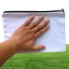 100pcslotplain Couleur blanche naturelle Pure Coton Toivale Purse avec une fermeture à glissière noire Unisexe portefeuille décontracté en coton vierge Pouch6517349