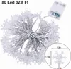 LED Strings Party 10m Snowflake String Lights Battery Operated Christmas Lights Festoon Winter Wonderland Decorative Garland for Xmas Tree HKD230919