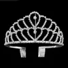 Couronne de luxe brillant cristal mariée diadème fête concours argent plaqué couronnes de mariage bandeau pas cher accessoires de cheveux de mariage de Tiar179V