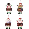 Paper Christmas Ornaments Board Door Window Hanging Pendant Welcome Merry-christmas Boards Xmas Decortaions Santa Claus Snowman s