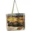 Borse per la spesa Borsa a tracolla in tela da donna Pittura a olio artistica Borsa casual da donna Tote in cotone di grande capacità riutilizzabile da spiaggia 230918