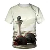 Men's T Shirts 2023 Summer Men O-collar T-shirt 3D Printeding Chess Print Shirt Fashion Style Casual Tee Comfortable