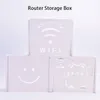 Hooks Rails Wireless WiFi Router Storage Box Panel Hylla Vägg Hängande Plug -kortfäste Kabel Organiser Hemdekor 3 Size274e