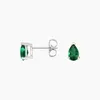 Stud Earrings S925 Sterling Silver Jewelry Pear Lab Emerald