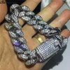 Big Hiphop Armband White Gold Filled Micro Pave 5A Zircon Party Anniversary Armband för män Fashion Rock Jewerly213q