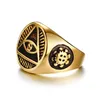 Bandringe 316L Edelstahl Herren Illuminati Das allsehende Auge Pyramide Auge der Vorsehung Symbol Relius Ring für Hip Hop Schmuck Dr Dhvgz