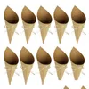 Baking Pastry Tools 100Pcs Creative Vintage Kraft Paper Cylinder Confetti Cones Party Decor Drop Delivery Home Garden Kitchen Dining B Dhynl