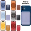 Magnetische Kartenhalter-Brieftasche für iPhone 15 14 Plus 13 12 11Pro Max für MagSafe Leder-Brieftaschenhülle mit Animationsfunktion