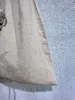 ショッピングバッグ女性のためのヴィンテージリネン再利用可能な雑多な折りたたみ式包帯レースアップトラベルビーチショルダー大きなハンドバッグ230918