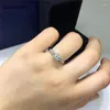 Cluster Rings Women Classic 1 Pass Diamond D Color Moissanite Ring 925 Sterling Silver Round Brilliant Cut Stone Jewelry