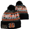 Cincinnati Beanies Cap CHI Wool Warm Sport Knit Hat Hockey North American Team Striped Sideline USA College Cuffed Pom Hats Men Women A0