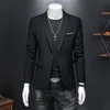 Erkek Suit Blazers Yüksek Kaliteli İş İnce Fit Tek Düğmeleri Kıymetler Ceket Erkekler Slim Casual Moda Düğün Damat Smokin Blazer Coats 6xl-M 230919