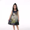 Abiti da ragazza Unicorni stampati in 3D Ragazze Bambini Abito autunno Manica lunga Elegante principessa per bambini Primavera Abiti da cartone animato