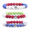 Chain 8Mm Mticolored Stone Bracelet Emperor Gemstone Soccer Football Beaded Bracelets Wristband Bangle Cuff For Men Women Jewelry Drop Dhrm6