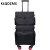 Sacos cosméticos casos klqdzms senhoras oxford trolley com caixa de maquiagem grande capacidade ferramentas de beleza rodas rolando bagagem 230919