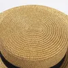 Moda-tecido chapéu de aba larga ouro metal abelha moda boné de palha larga pai-filho viseira plana tecido palha hat259b
