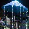 LED -strängar Party Waterfall Curtain Lights Icicle 3x2m 6x3m Outdoor LED String Lights Meteor Shower Rain Fairy Garland Wedding Lights HKD230919