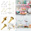 Ferramentas de pastelaria de cozimento 6 peças para suporte de bolo de 3 camadas Suporte de hardware Resina Artesanato DIY Fazendo Cupcake Servindo Decoração Drop Delive Dhypl