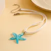 Pendentif Colliers Boho Personnalité Blue Star Collier Réglable Starfish Collier Femmes Party Crystal Cou Bijoux En Gros Accessoires