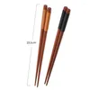 Cuencos 6 pares de palillos de madera reutilizables chinos coreanos japoneses palillos aptos para lavavajillas antideslizantes