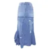 Jupes Femme robe printemps été lavage Vintage Denim jupe européenne américaine rue décontracté irrégulière taille haute élégante robe longue 230918