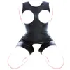 Costume Accessories BDSM Leather And Metal Straitjacket Open Buttom Crotchless Bodysuit Harness Sexy Cupless Bra Bondage Set Sex T288O